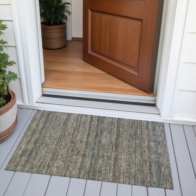 Addison Chantille ACN2105 Stripes Machine Made Transitional Chocolate Rug