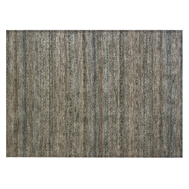 Addison Chantille ACN2105 Stripes Machine Made Transitional Chocolate Rug