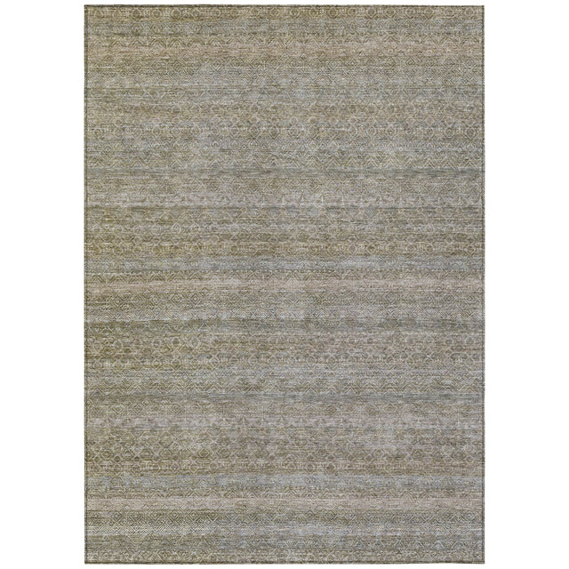 Addison Chantille ACN2105 Stripes Machine Made Transitional Khaki Rug