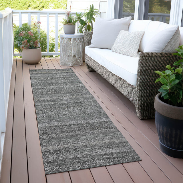 Addison Chantille ACN2105 Stripes Machine Made Transitional Pewter Rug