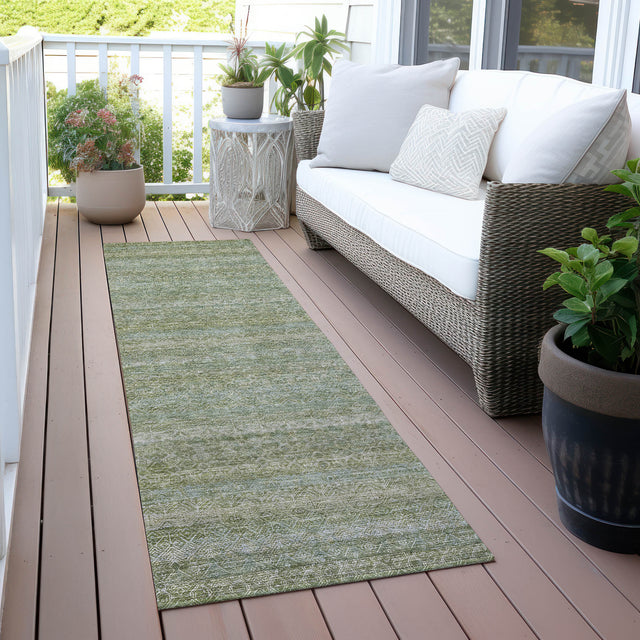 Addison Chantille ACN2105 Stripes Machine Made Transitional Sage Rug