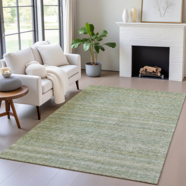 Addison Chantille ACN2105 Stripes Machine Made Transitional Sage Rug