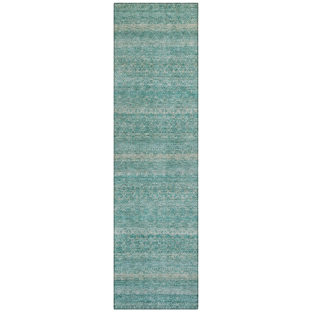 Addison Chantille ACN2105 Stripes Machine Made Transitional Teal Rug