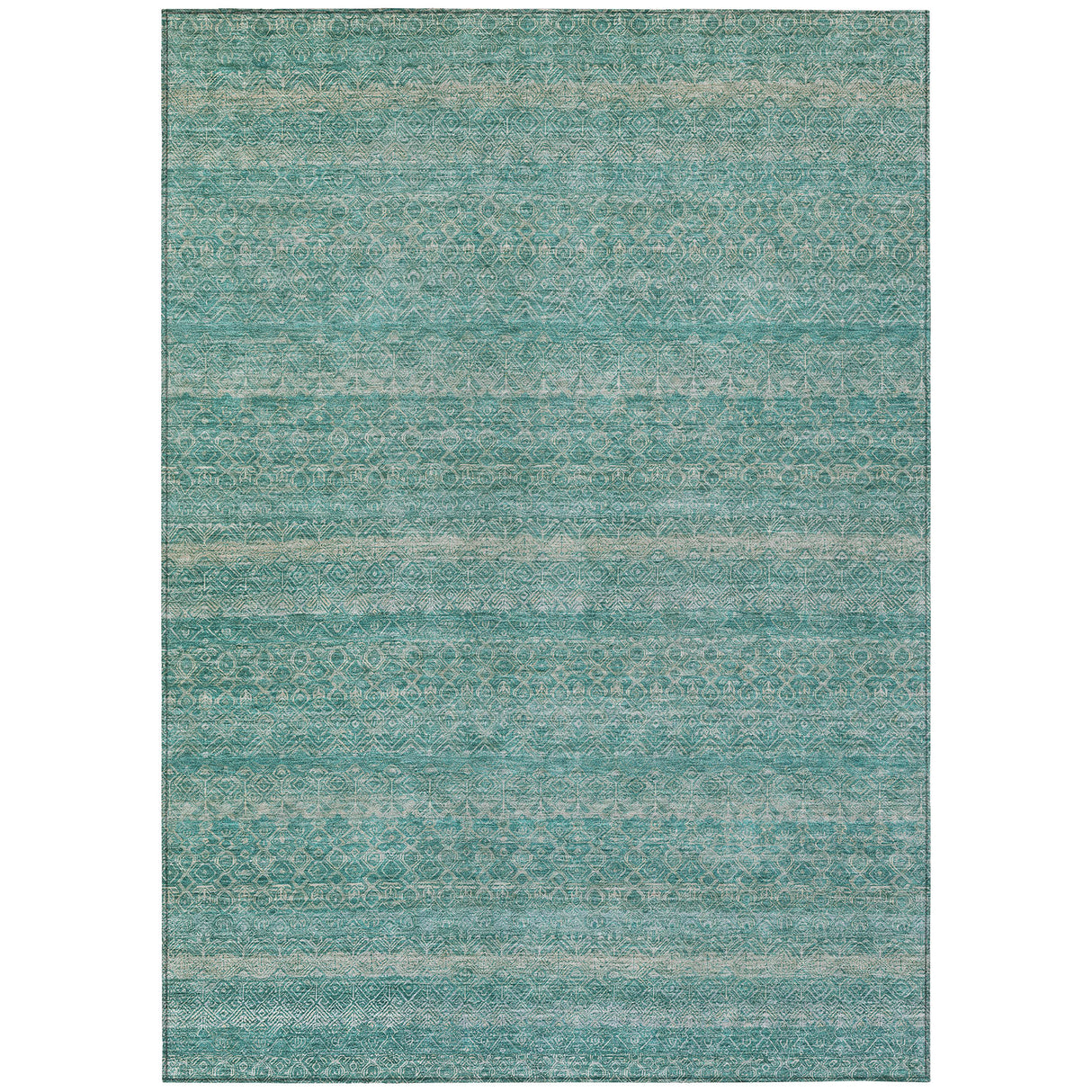 Addison Chantille ACN2105 Stripes Machine Made Transitional Teal Rug