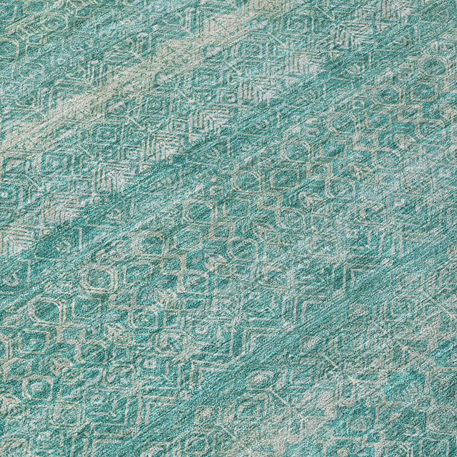Addison Chantille ACN2105 Stripes Machine Made Transitional Teal Rug