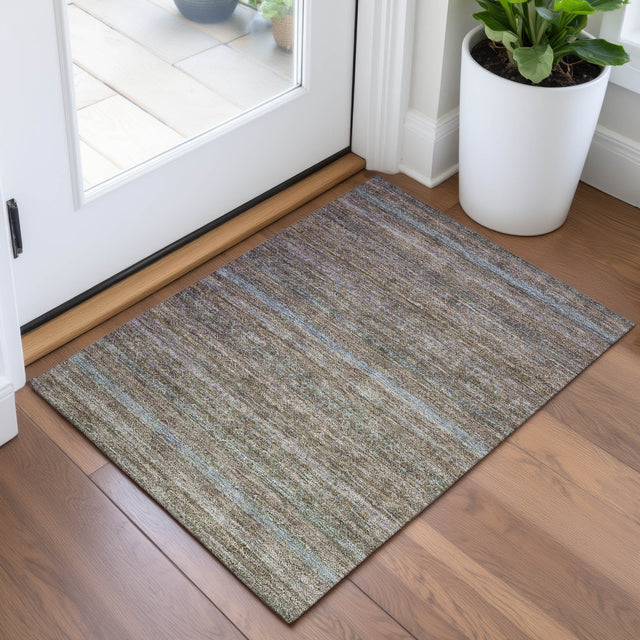 Addison Chantille ACN2106 Stripes Machine Made Transitional Brown Rug