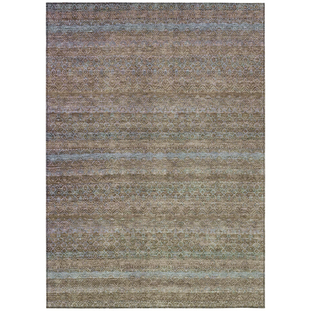 Addison Chantille ACN2106 Stripes Machine Made Transitional Brown Rug