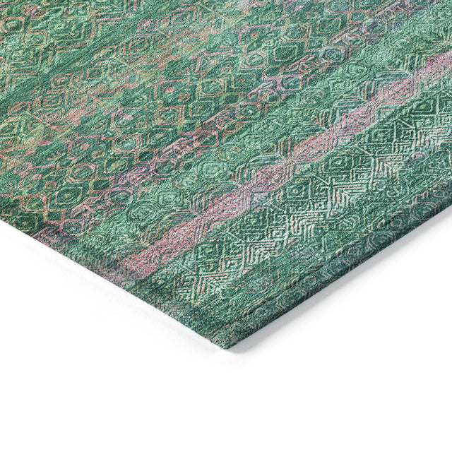 Addison Chantille ACN2106 Stripes Machine Made Transitional Green Rug