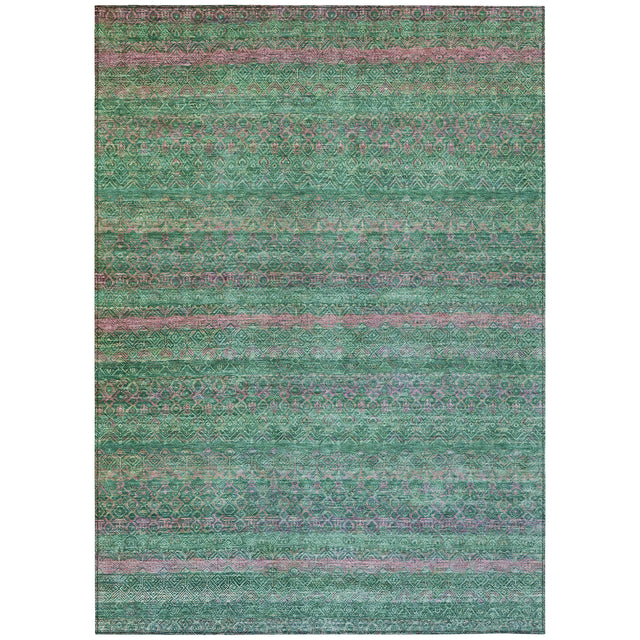 Addison Chantille ACN2106 Stripes Machine Made Transitional Green Rug