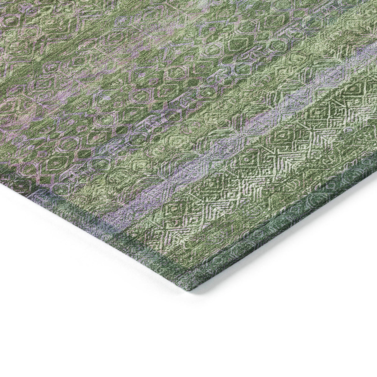 Addison Chantille ACN2106 Stripes Machine Made Transitional Olive Rug