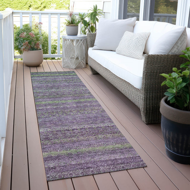 Addison Chantille ACN2106 Stripes Machine Made Transitional Purple Rug