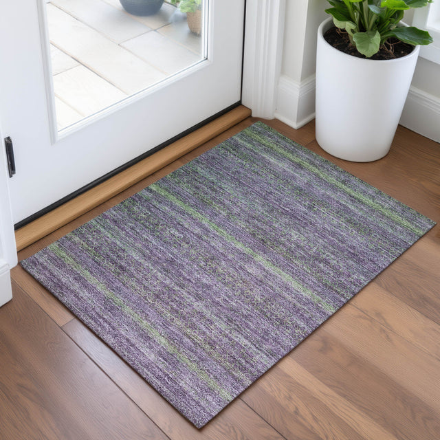 Addison Chantille ACN2106 Stripes Machine Made Transitional Purple Rug