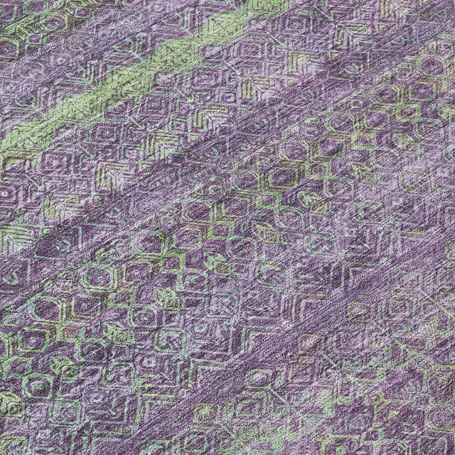 Addison Chantille ACN2106 Stripes Machine Made Transitional Purple Rug