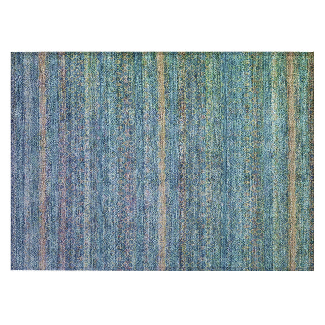 Addison Chantille ACN2106 Stripes Machine Made Transitional Teal Rug