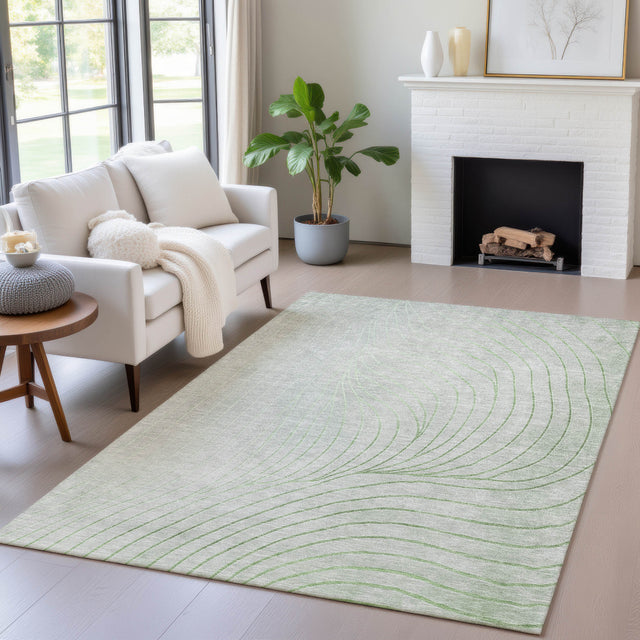 Addison Chantille ACN2107 Swirls Machine Made Transitional Aloe Rug