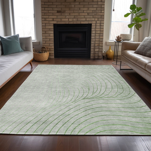 Addison Chantille ACN2107 Swirls Machine Made Transitional Aloe Rug