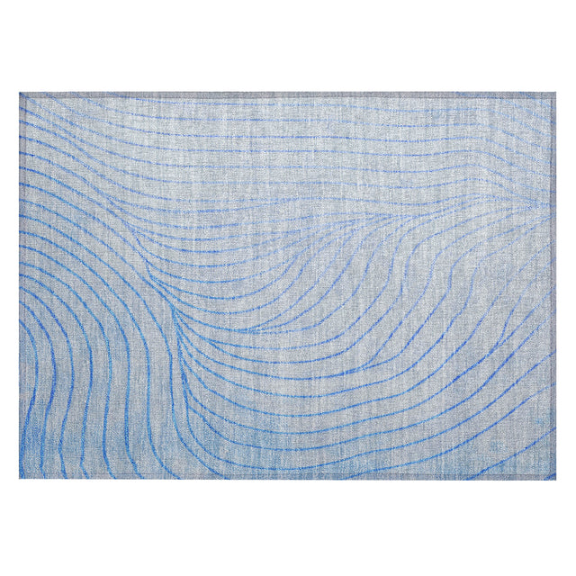 Addison Chantille ACN2107 Swirls Machine Made Transitional Blue Rug