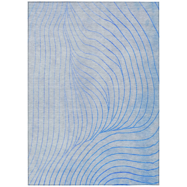 Addison Chantille ACN2107 Swirls Machine Made Transitional Blue Rug
