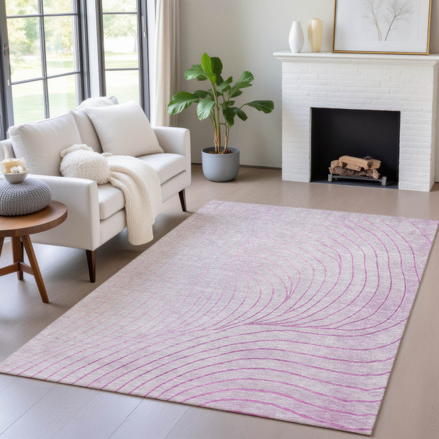 Addison Chantille ACN2107 Swirls Machine Made Transitional Blush Rug