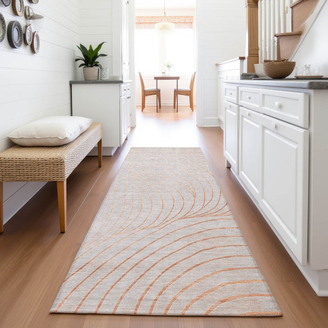 Addison Chantille ACN2107 Swirls Machine Made Transitional Copper Rug
