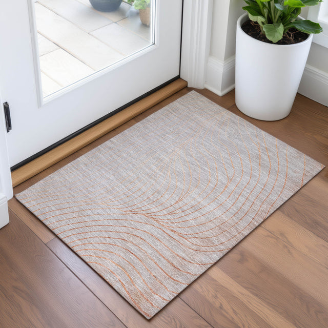 Addison Chantille ACN2107 Swirls Machine Made Transitional Copper Rug