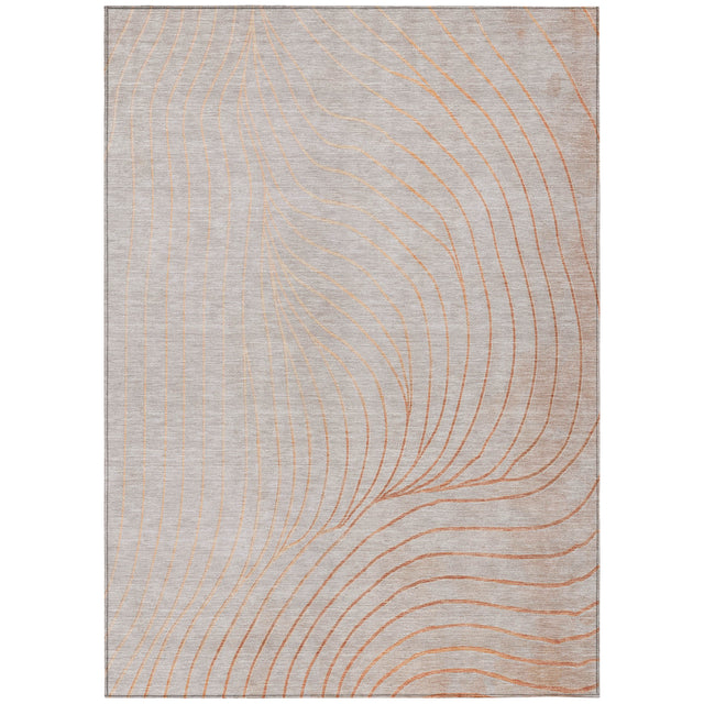 Addison Chantille ACN2107 Swirls Machine Made Transitional Copper Rug