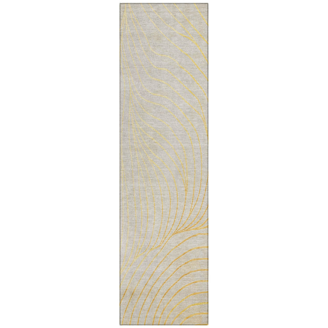 Addison Chantille ACN2107 Swirls Machine Made Transitional Gold Rug