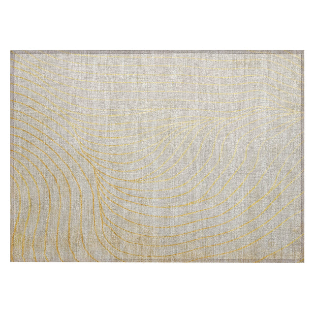 Addison Chantille ACN2107 Swirls Machine Made Transitional Gold Rug