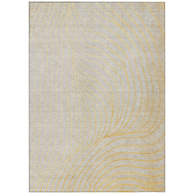 Addison Chantille ACN2107 Swirls Machine Made Transitional Gold Rug