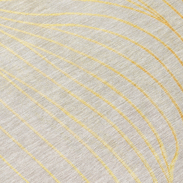 Addison Chantille ACN2107 Swirls Machine Made Transitional Gold Rug