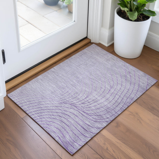 Addison Chantille ACN2107 Swirls Machine Made Transitional Lavender Rug