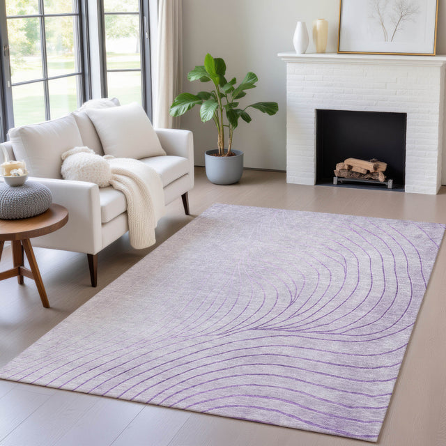 Addison Chantille ACN2107 Swirls Machine Made Transitional Lavender Rug