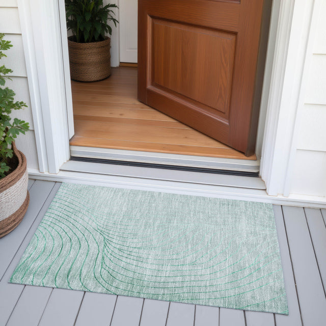 Addison Chantille ACN2107 Swirls Machine Made Transitional Mint Rug