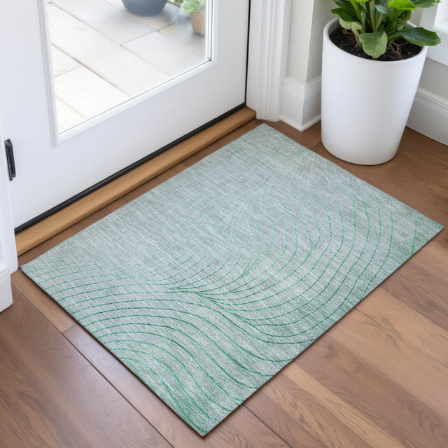 Addison Chantille ACN2107 Swirls Machine Made Transitional Mint Rug