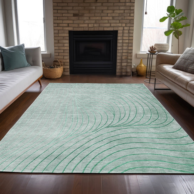 Addison Chantille ACN2107 Swirls Machine Made Transitional Mint Rug