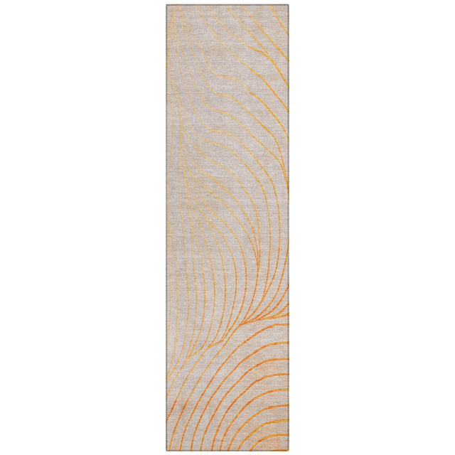 Addison Chantille ACN2107 Swirls Machine Made Transitional Orange Rug