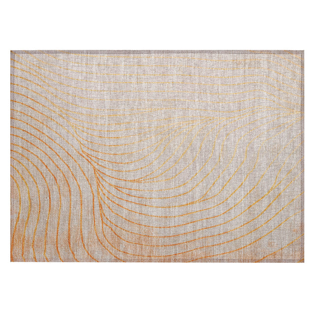 Addison Chantille ACN2107 Swirls Machine Made Transitional Orange Rug