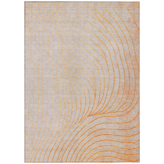 Addison Chantille ACN2107 Swirls Machine Made Transitional Orange Rug