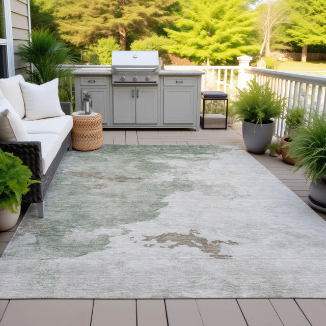 Addison Chantille ACN2108 Abstract Machine Made Transitional Aloe Rug