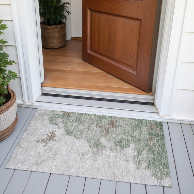 Addison Chantille ACN2108 Abstract Machine Made Transitional Aloe Rug