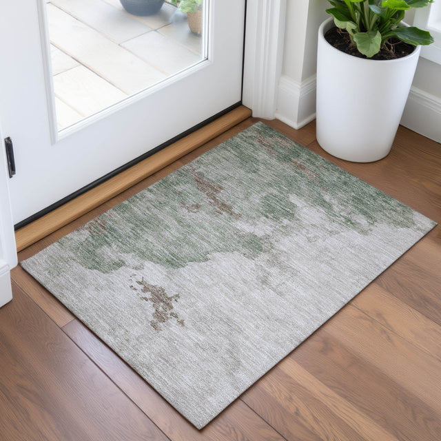 Addison Chantille ACN2108 Abstract Machine Made Transitional Aloe Rug