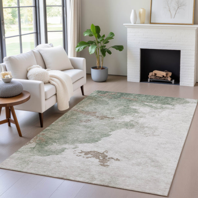 Addison Chantille ACN2108 Abstract Machine Made Transitional Aloe Rug