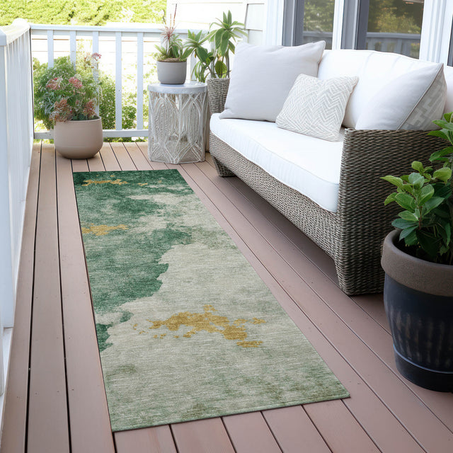 Addison Chantille ACN2108 Abstract Machine Made Transitional Emerald Rug