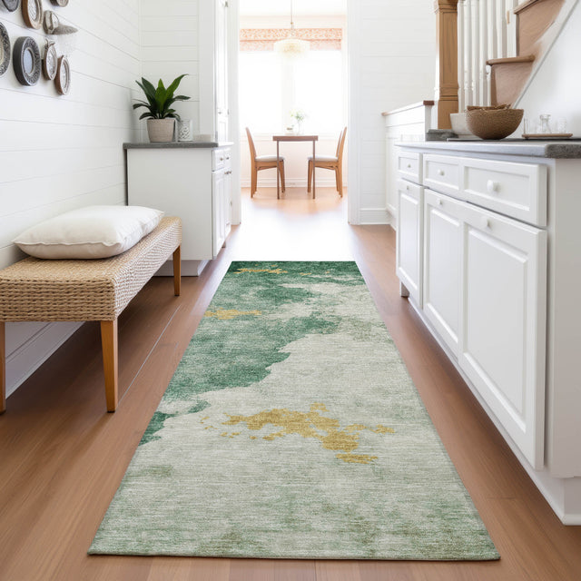 Addison Chantille ACN2108 Abstract Machine Made Transitional Emerald Rug