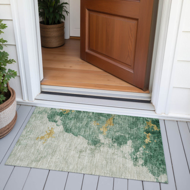 Addison Chantille ACN2108 Abstract Machine Made Transitional Emerald Rug