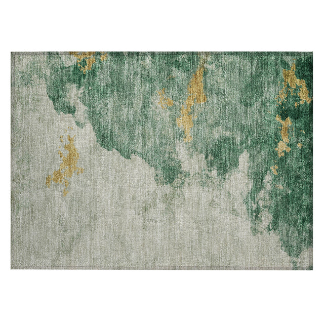 Addison Chantille ACN2108 Abstract Machine Made Transitional Emerald Rug