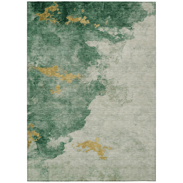 Addison Chantille ACN2108 Abstract Machine Made Transitional Emerald Rug