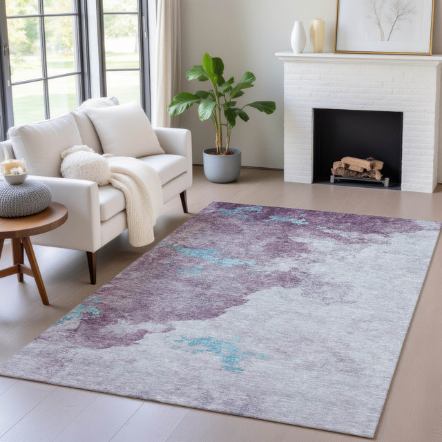 Addison Chantille ACN2108 Abstract Machine Made Transitional Lavender Rug