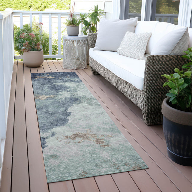 Addison Chantille ACN2108 Abstract Machine Made Transitional Seafoam Rug