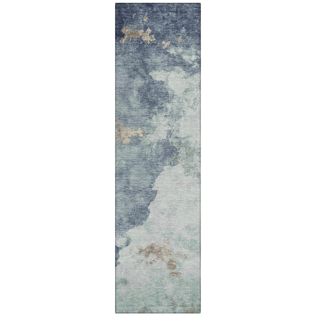 Addison Chantille ACN2108 Abstract Machine Made Transitional Seafoam Rug